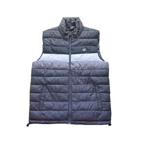 New Balance Men’s Colorblock Full Zip Puffer Vest Black Size M NWOT